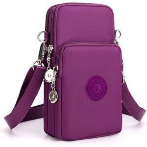 Women's Purple 4 Small Crossbody Waterproof Nylon Purse Mini Shoulder Travel Bag